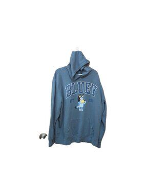 Bluey Sweatshirt Unisex 2XL Blue Graphic Print Hoodie Pullover Long Sleeve